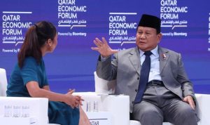 Prabowo Subianto pada Forum Ekonomi di Doha Qatar. Foto: AFP