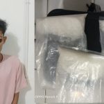 Terduga pelaku MM dan barang bukti 621,38 gram sabu-sabu. Foto: Humas Polres Lhokseumawe
