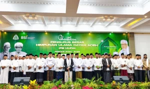 Abu Mudi dan pengurus PB HUDA periode 2023-2028 di di Hotel Grand Aceh Syariah, Gampong Lamdom, Banda Aceh, Rabu, 17 Juli 2024. Foto for Line1.News