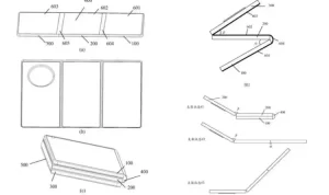 Ilustrasi desain smartphone lipat tiga Huawei. Foto: pingwest.com