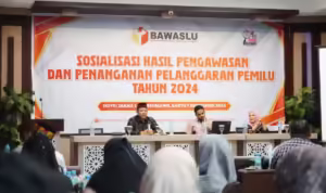 Sosialisasi hasil pengawasan dan penanganan Pemilu 2024, di Hotel Diana Lhokseumawe, Sabtu, 7 September 2024. Foto: Tami for Line1.News