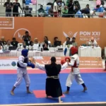 Pertandingan cabang olahraga Shorinji Kempo pada Pekan Olahraga Nasional (PON) XXI Aceh-Sumut, di GOR Koni Aceh, Kamis (19/9/2024). Foto: MC PON Aceh/Riska Zulfira
