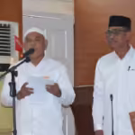 Pasangan calon Jamaluddin Abdullah-Sayuti saat menyampaikan visi, misi dan program pada Rapat Paripurna Istimewa DPRK Pidie, Rabu, 25 September 2024. Foto: KIP Pidie