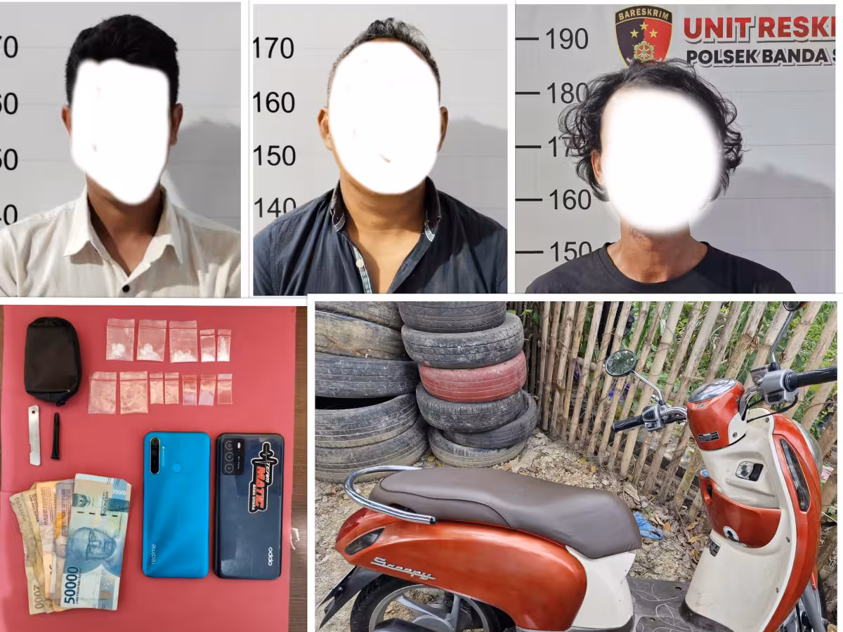 Para pelaku dan barang bukti