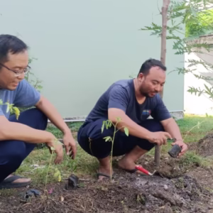 Penanaman pohon di Kompleks Santan