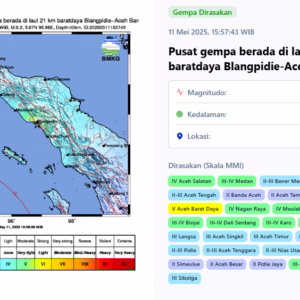 Data Skala MMI Gempa 6,2 Abdya