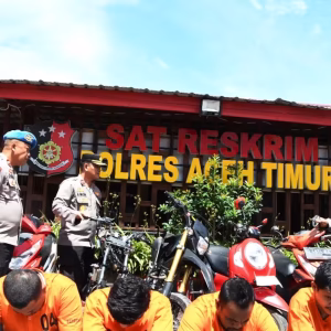 Para tersangka curanmor di Mapolres Aceh Timur