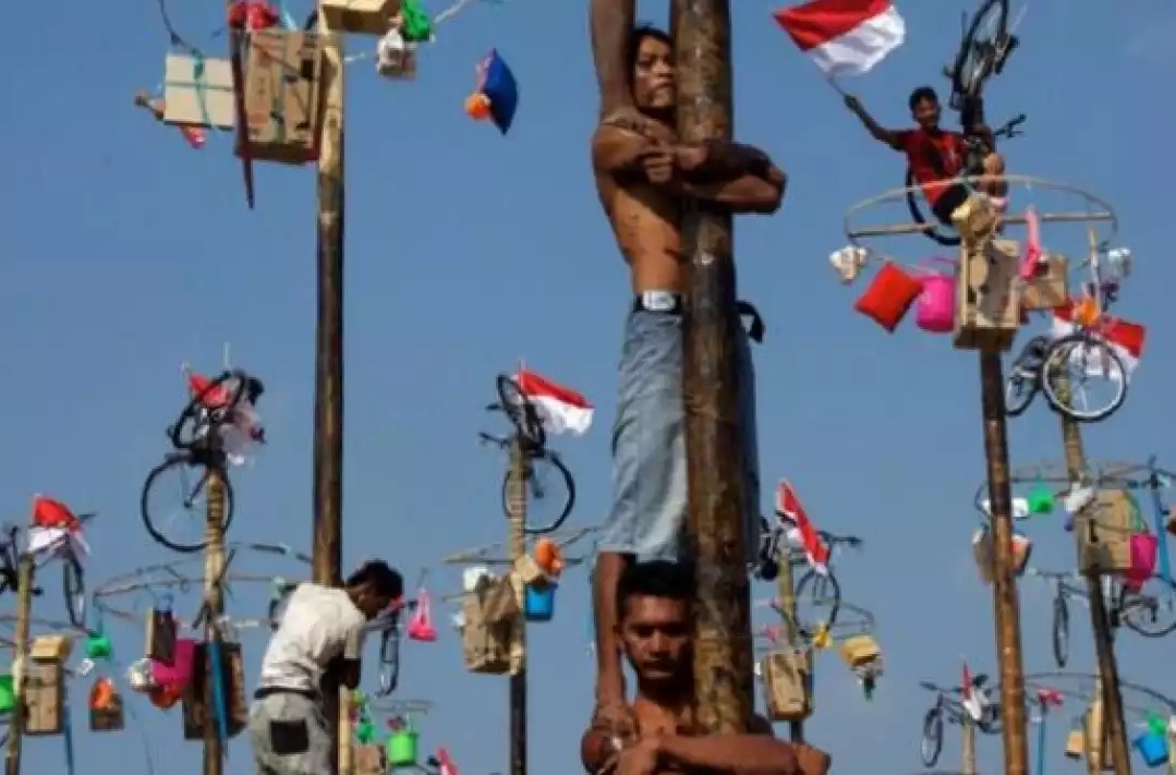 Lomba panjat pinang HUT RI