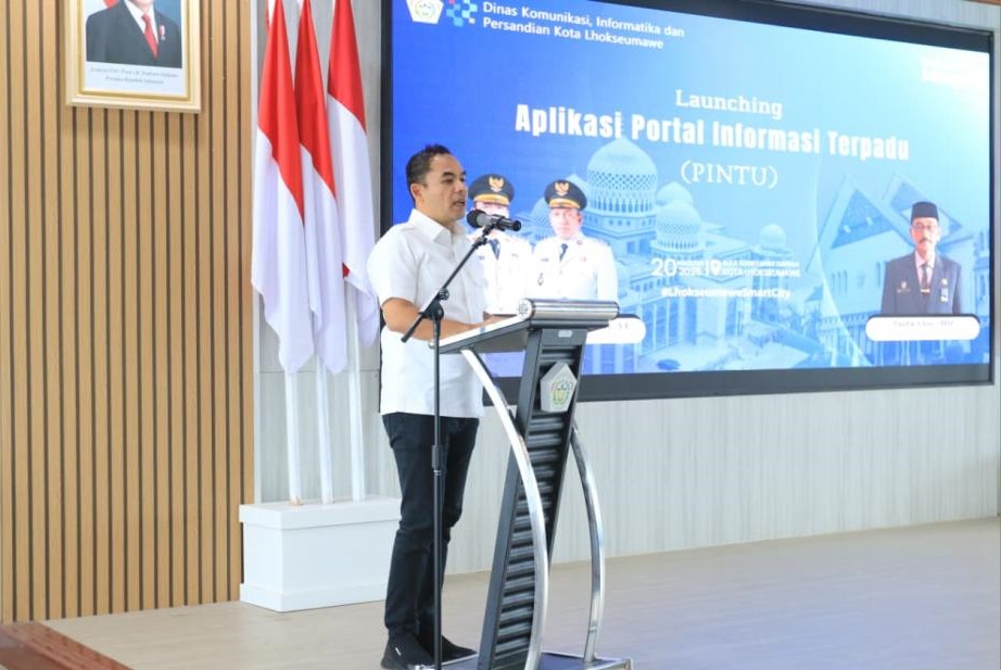 Wali Kota Sayuti saat peluncuran aplikasi Pintu