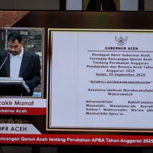 Mualem pendapat akhir P APBA 2025 di DPRA
