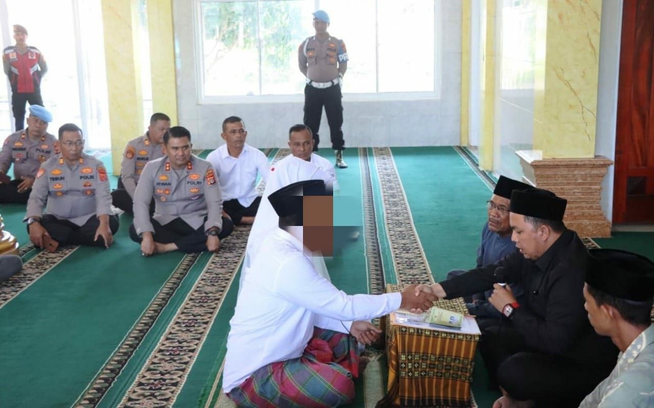 Tersangka sabu AG menikah di Masjid Polres Aceh Timur