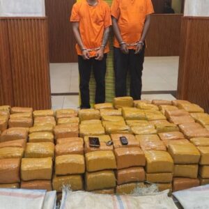 Dua kurir dan barang bukti 255 kilogram ganja