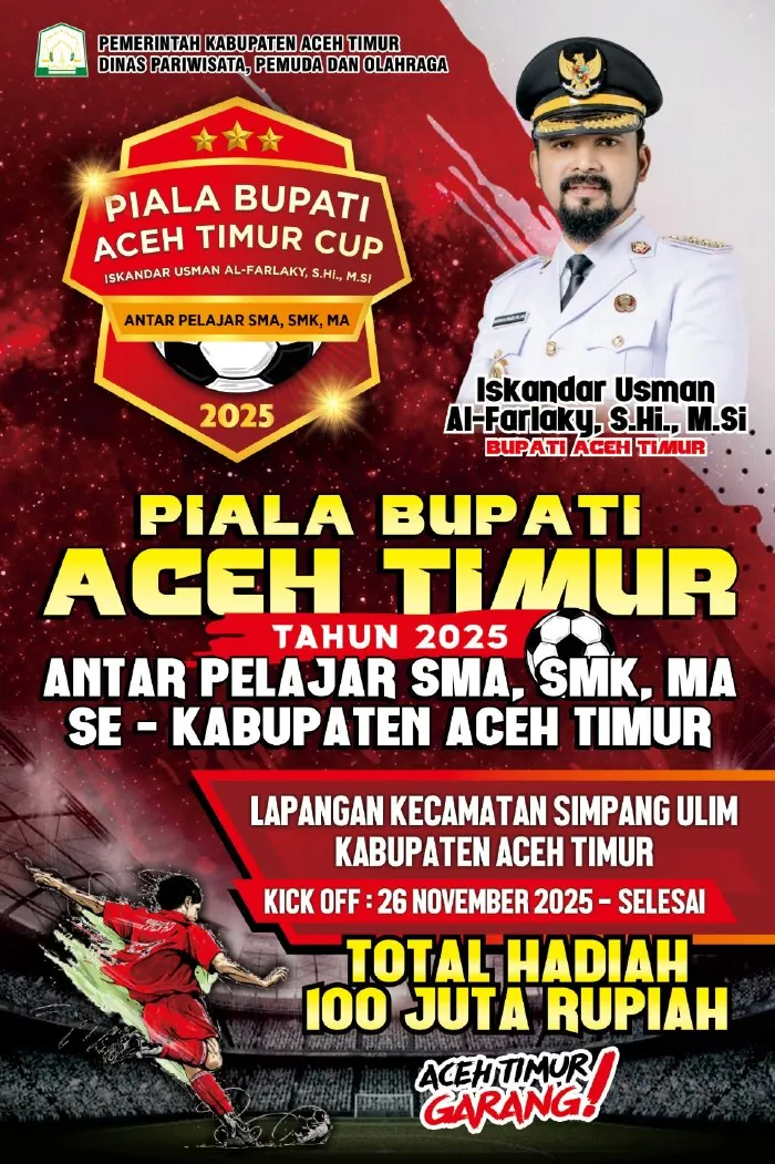 Poster Piala Bupati Aceh Timur Cup 2025