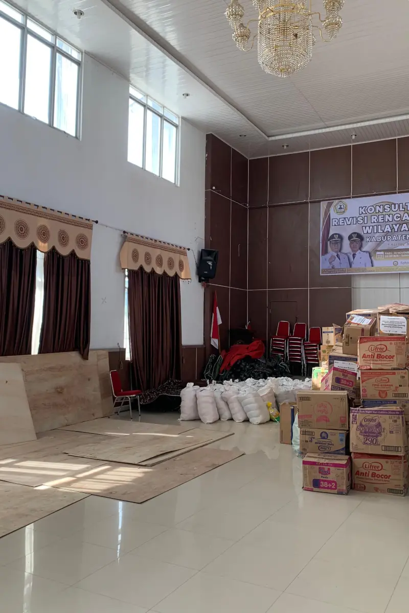 Sisa bantuan di Posko Utama Bener Meriah