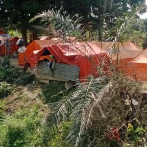 Penyintas banjir Aceh Timur di tenda pengungsian