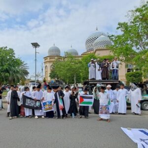 Aksi solidaritas Palestina Iran di Lhokseumawe