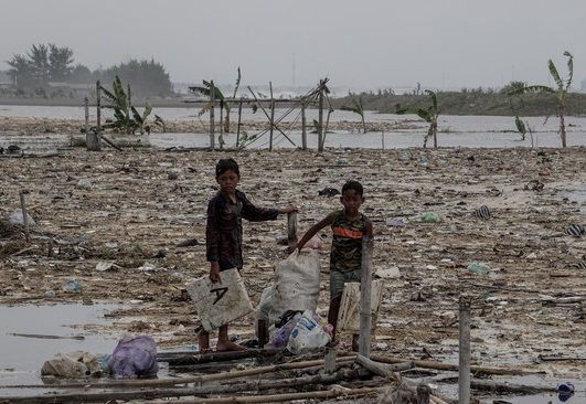 Tambak terdampak banjir di Aceh
