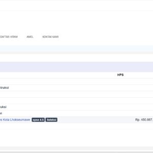 Tangkapan layar INAPROC SPSE Kota Lhokseumawe Kamis 30 April 2026